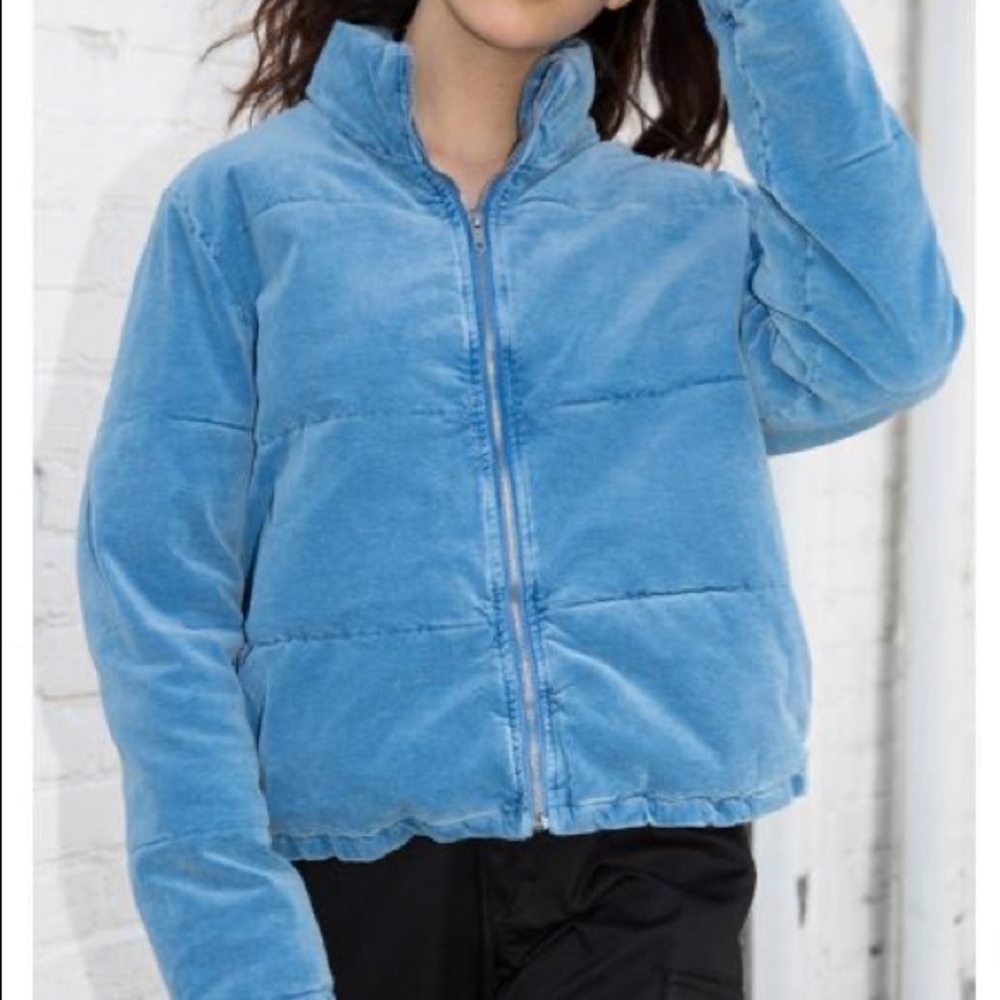 Brandy Melville Blue Corduroy Puffer